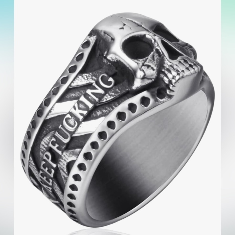 Men’s stainless steel rings (two)